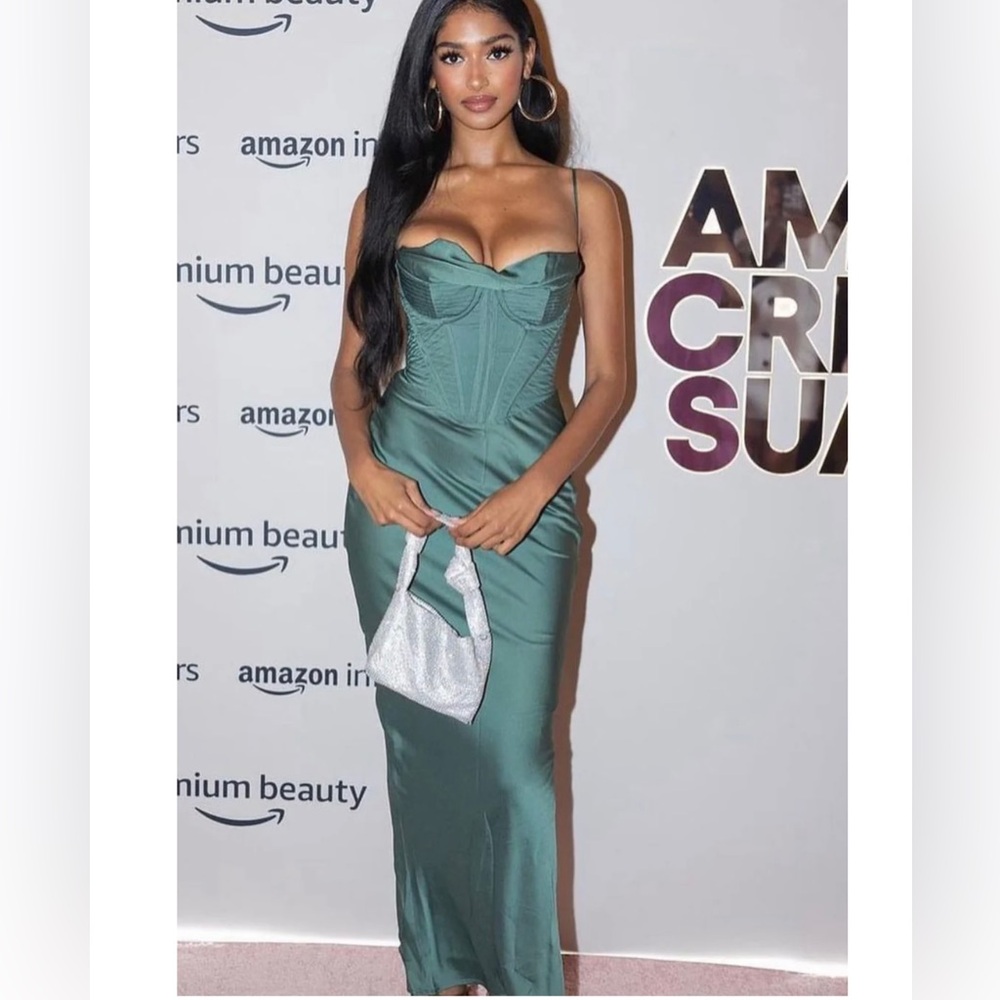 House of CB green Charmaine dress